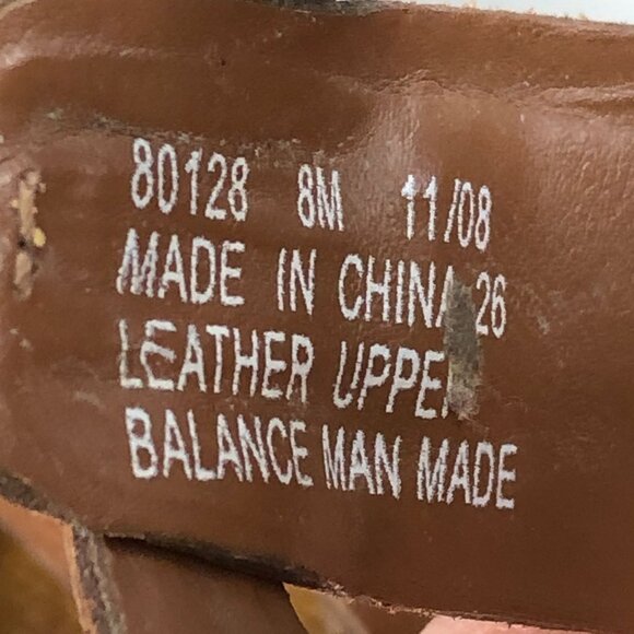 Clarks Women's Size 8M Brown Leather Strappy Open Toe Heeled Slip On Sandals - Picture 13 of 14